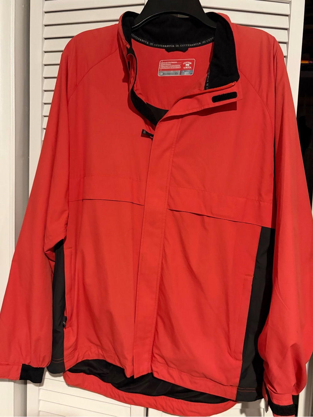 Cutter and Buck Men's Lightweight Dark Orange Jacket with Black Trim